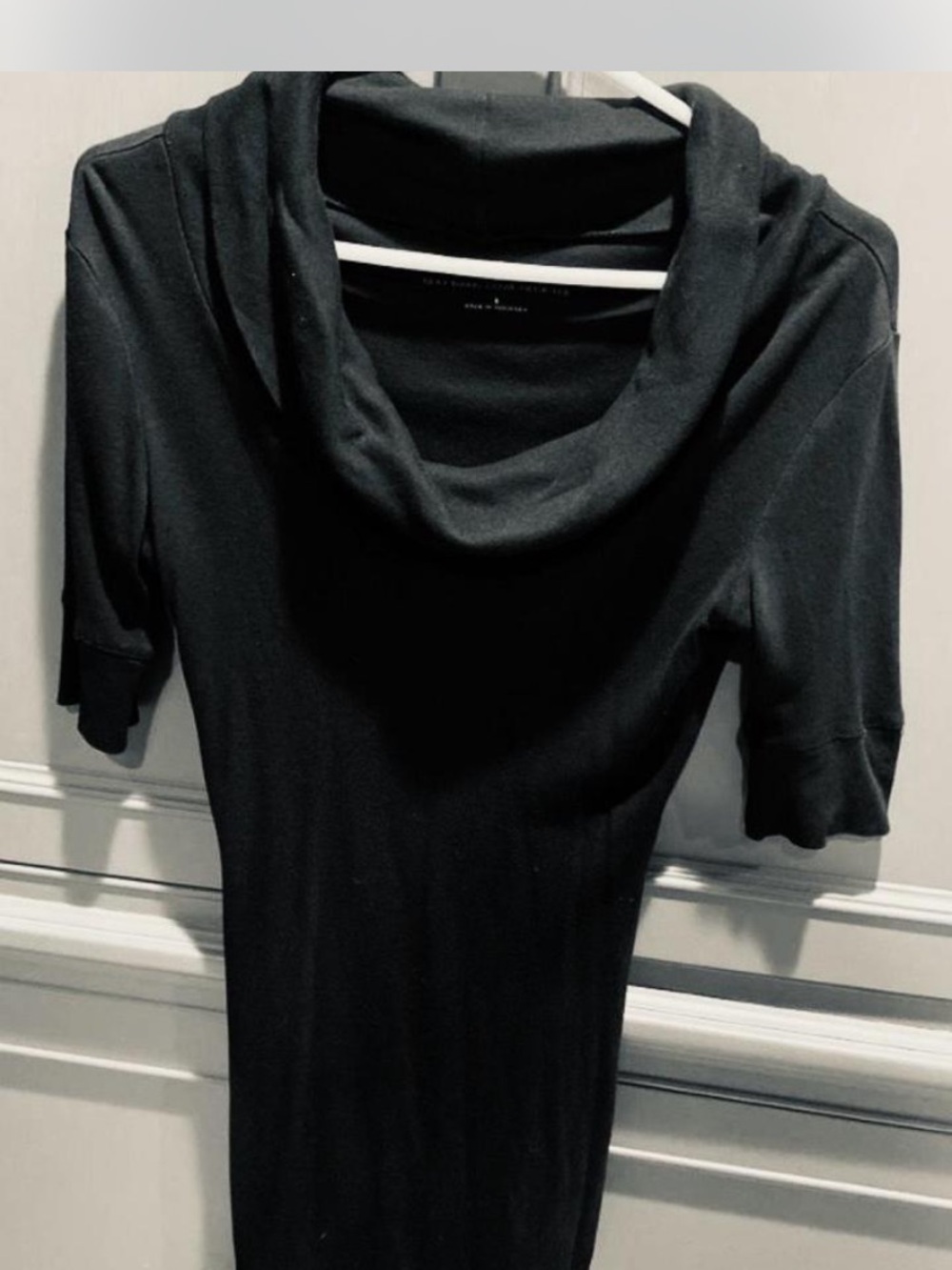 Express Black Cowl Neck Short Sleeve Shirt